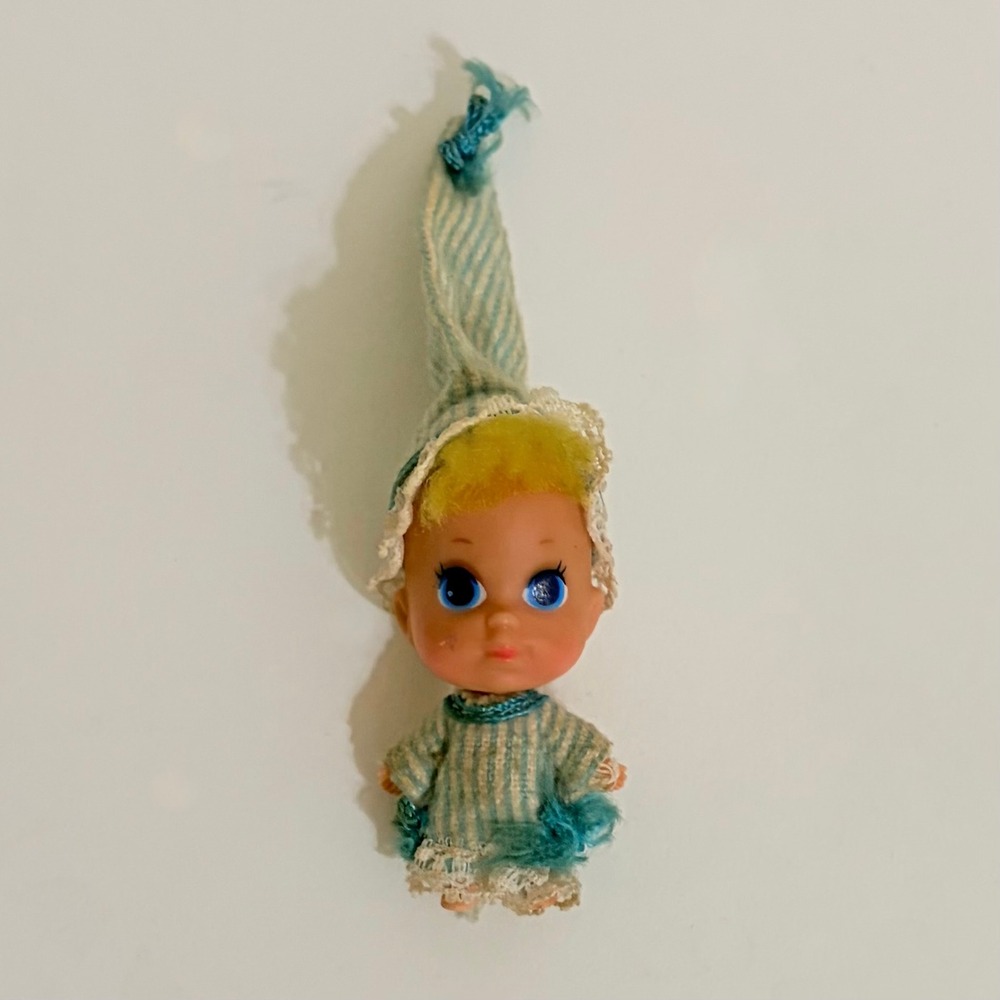 Vintage Mattel LIDDLE KIDDLES Nappytime Baby 1970 Liddle Baby Doll 2"